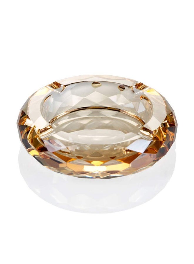 HOSTEESSCHOICE Crystal Glass Ashtray, Cigar Cigarettes Ashtray Holder Home Office Desktop Tabletop Decoration,Crystal Gold - Image 1